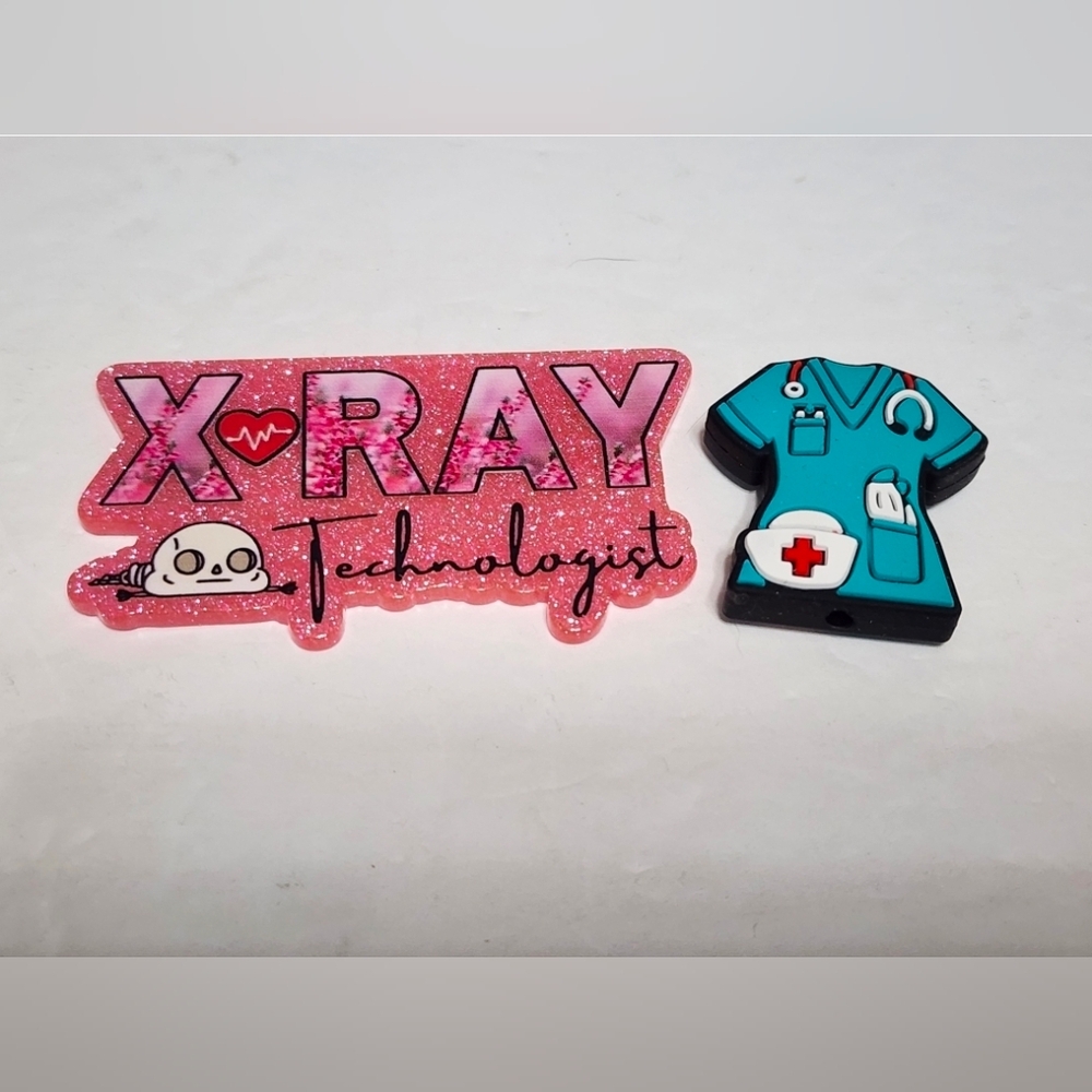 Flatback X-Ray Tech Scrubs Beads Crafts Badge Keychain Bag Clip Magnet
